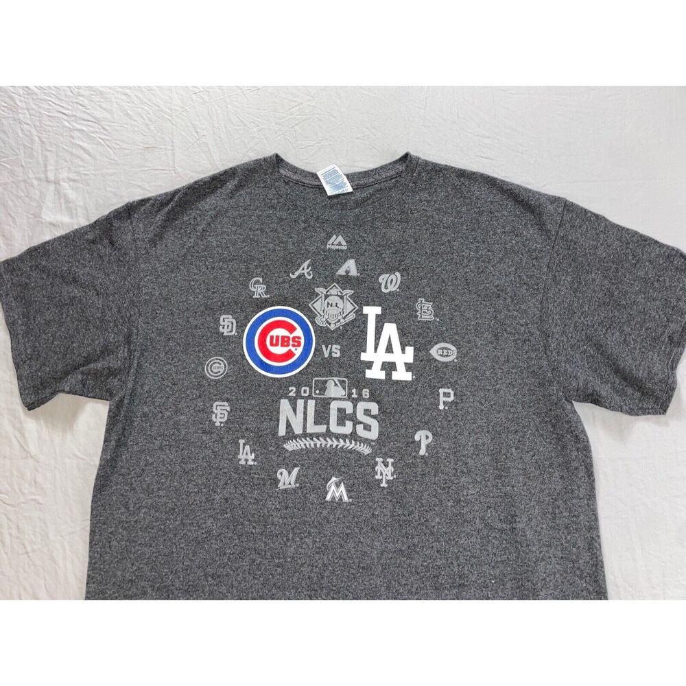 Delta Pro-Weight Majestic T-Shirt. 2016 NLCS Chi Cubs-LA Dodgers. Men's XL, GUC!
